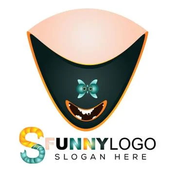 Super Funny Smile Comedy Logo Stock Illustration