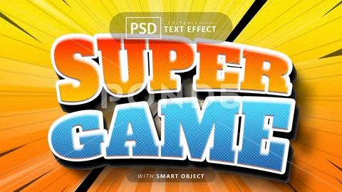 Super game text effect editable PSD Template