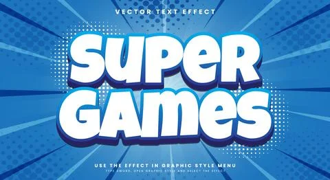 Super games 3d editable Text effect Template Stock Illustration