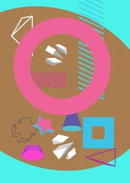Super geometrical graphic retro theme cover. Minimal geometric elements pos.. Illustration