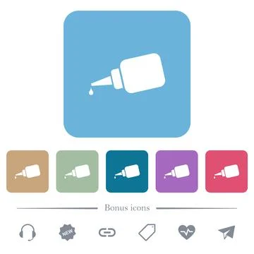Super glue flat icons on color rounded square backgrounds Stockillustratie