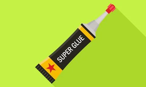 Super glue icon, flat style 스톡 일러스트