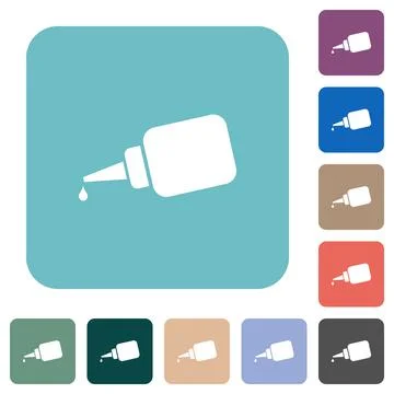 Super glue rounded square flat icons Stockillustratie