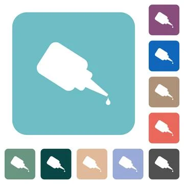 Super glue rounded square flat icons Stockillustratie