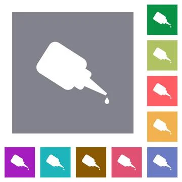 Super glue square flat icons 스톡 일러스트