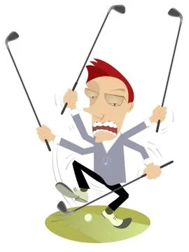 Super golfer Stock Illustration