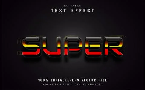 Super gradient text effect Stock Illustration