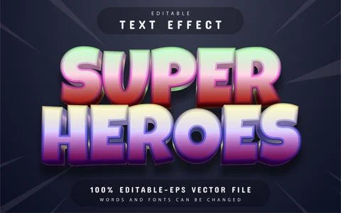 Super hero 3d text effect Stock Illustration