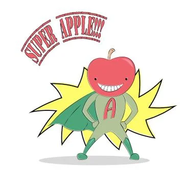 Super hero apple Stock Illustration
