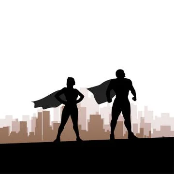 Super hero city Stock Illustration
