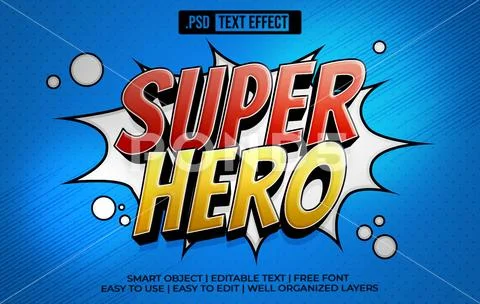 Super Hero Comic 3D Text Effect PSD Template
