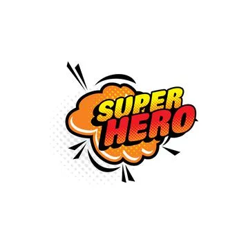 Super hero comic halftone bubble isolated icon Illustrazione stock