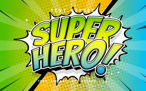 Super hero comic style text effect Stock Illustration