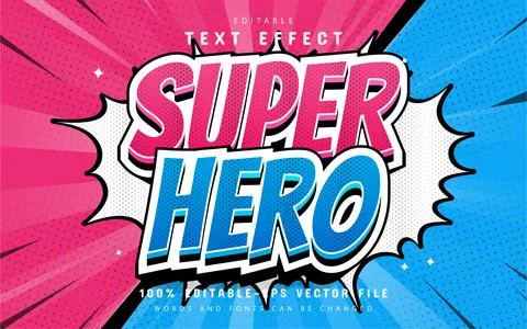 Super hero comic style text effect Illustrazione stock