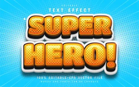 Super hero comic text effect Stock Illustration