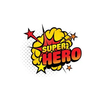 Super hero comics half tone bubble vector icon Ilustração Stock
