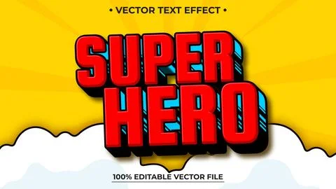 Super Hero editable text style effect illustrator vector design template イラスト素材