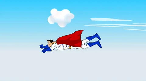 Super Hero Flying:  Looping Video stock 33064038