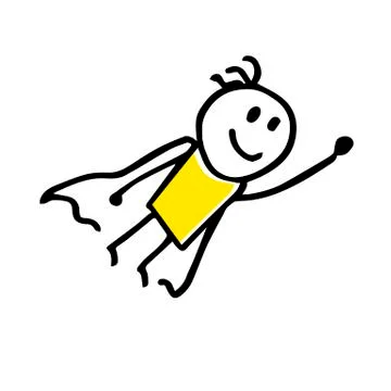 Super hero free hand vector drawing in cartoon style. 스톡 일러스트