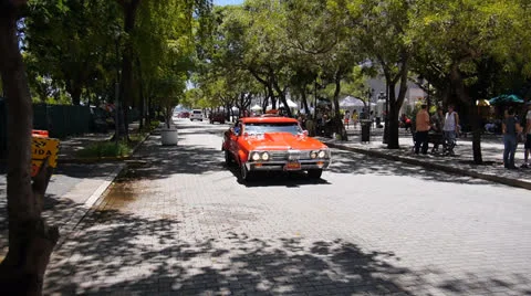 Super hero funny crazy red car mov Stock Footage 25849017