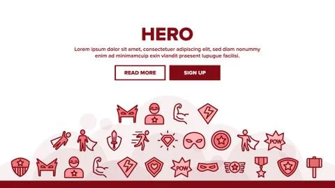 Super Hero Landing Header Vector Stock-Illustration