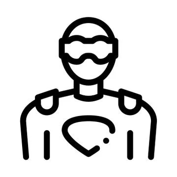 Super Hero Man Icon Vector Outline Illustration Stock-Illustration