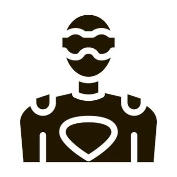 Super Hero Man Icon Vector Glyph Illustration Stock-Illustration