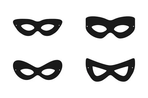 Super Hero Mask Vector Set Stock Illustration