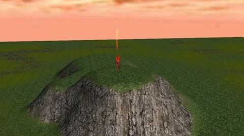 Super Hero on Mountain Top, Zoom in Video stock 11024770