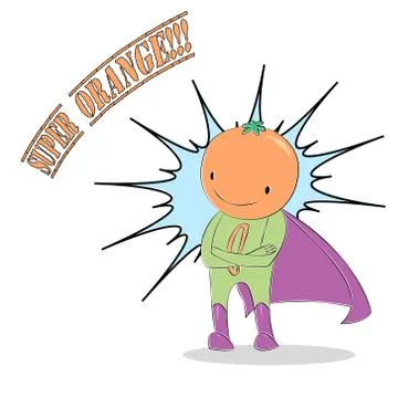 Super hero orange イラスト素材