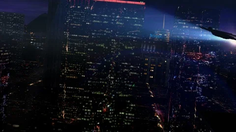 Super Hero Over City Stock Footage 93099648
