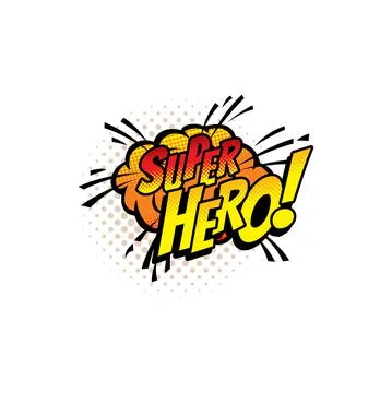Super hero pop art comic halftone cloud or bubble Illustrazione stock