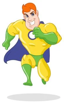 Super hero running Stock Illustration