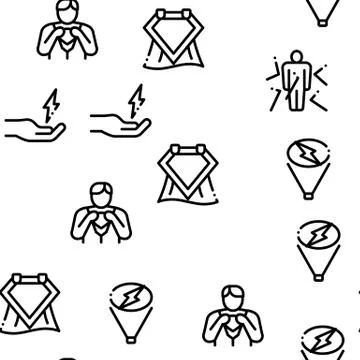 Super Hero Seamless Pattern Vector Stock Illustration