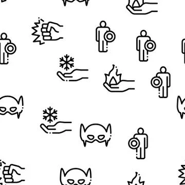 Super Hero Seamless Pattern Vector Stock Illustration