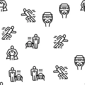 Super Hero Seamless Pattern Vector Stock Illustration