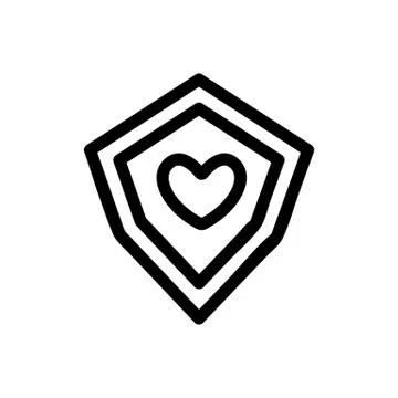 Super Hero Shield Icon Vector. Isolated contour symbol illustration Stock Illustration