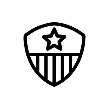 Super Hero Shield Icon Vector. Isolated contour symbol illustration Stock Illustration