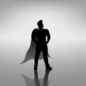 Super hero silhouette Stock Illustration