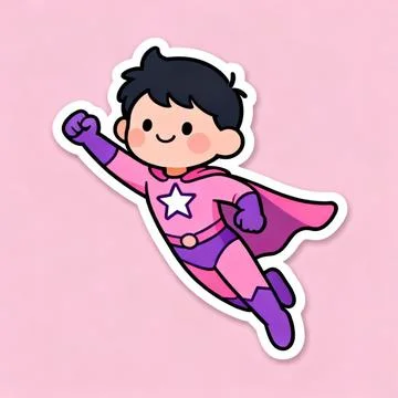 Super hero sticker Иллюстрация