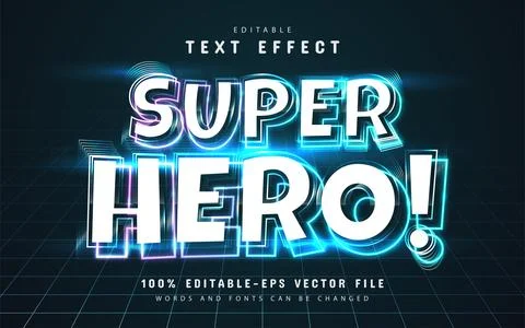 Super hero text effect editable Stock Illustration