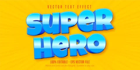Super hero text, mobile game style editable text effect Stock Illustration