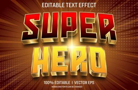 Super hero vector 3d text effect with modern style design Stock Illustration