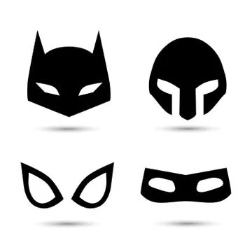 Super hero vector icons set Stock Illustration