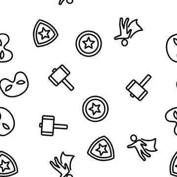 Super Hero Vector Seamless Pattern Stock Illustration