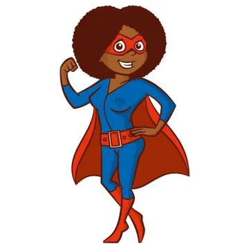 Super hero woman Cartoon character Stock Illustration