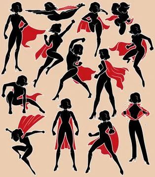 Super Heroine in Action 库存插图