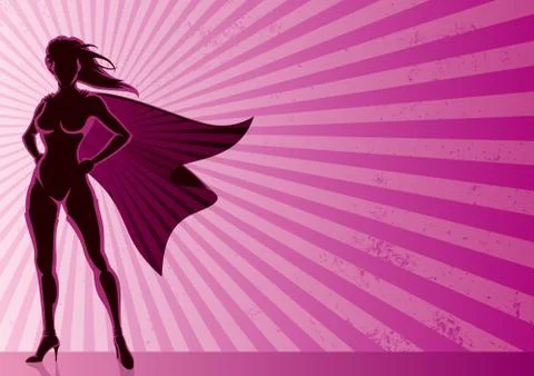 Super Heroine Background Stock Illustration