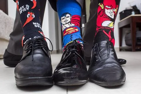 Super heros socks Stock Photos