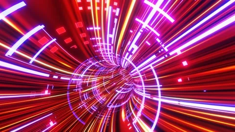 Super High Speed Hyper Neon Tunnel Stock Footage 169626462